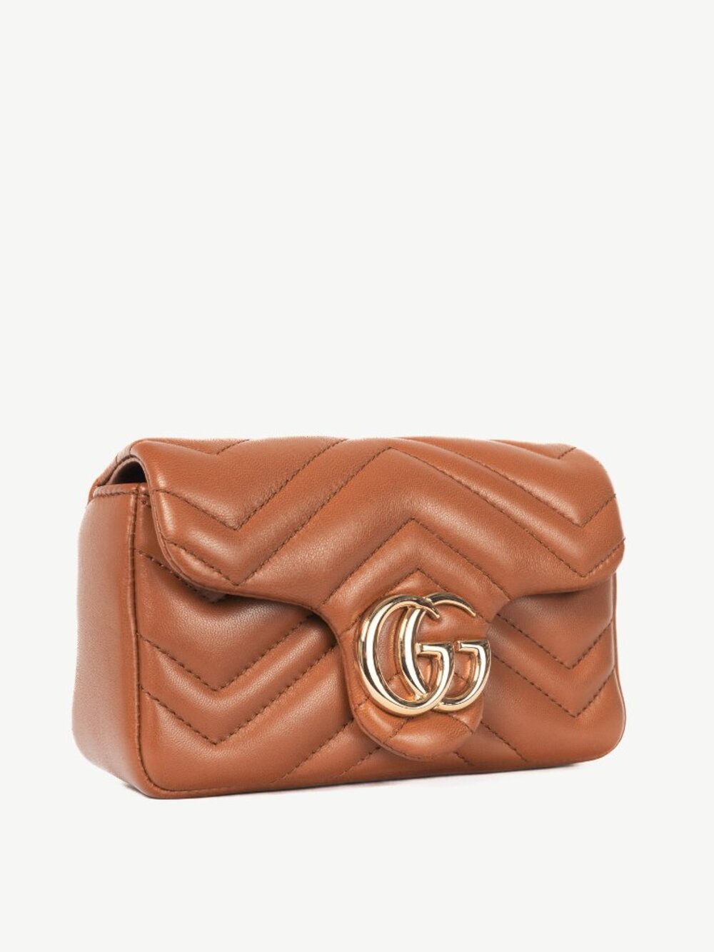 Gucci GG Marmont Brown Matelassé Chevron Mini Shoulder Bag - Picture 2 of 13